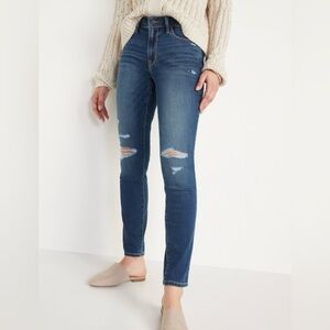 Old Navy Women’s Petite Mid-Rise Pop Icon Ripped Skinny Jeans